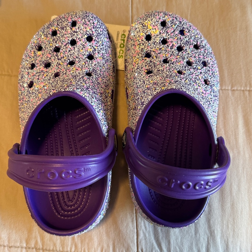 CROCS Kids Colorful Clogs - Purple Speckle